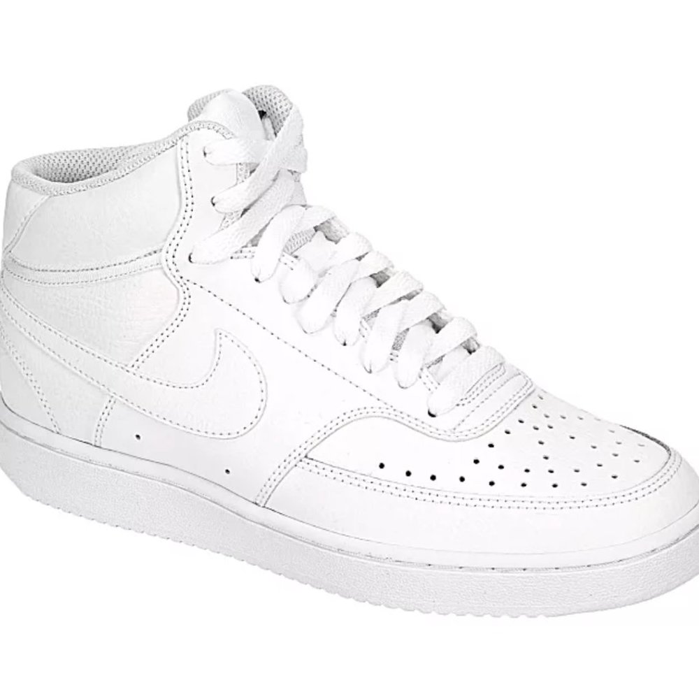 Nike Womens Court Vision MID Sneaker - WHITE (Sz 6.5y)
